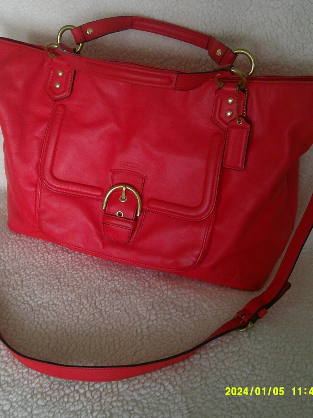 Coach Campbell Izzy Leather Convertible Satchel Bag